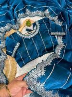 Pure jorjet  saree and blouse - Image 6