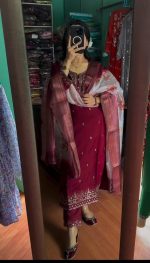   ◼️ভারী এবং পেটানো এমব্রয়ডারি করা থ্রী পিস - Image 3