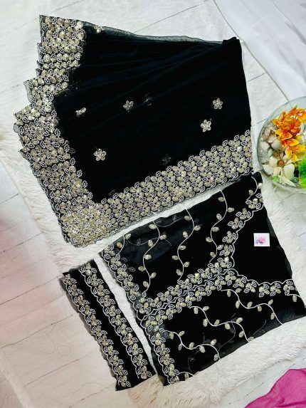 Pure soft jorjet saree