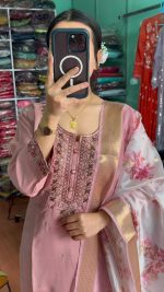   ◼️ভারী এবং পেটানো এমব্রয়ডারি করা থ্রী পিস - Image 6