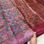 ফ্লোরাল কাতান শাড়ি